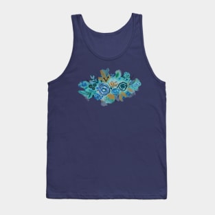 Blue and yellow floral bouquet Tank Top